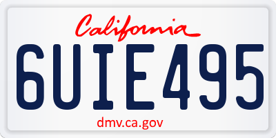 CA license plate 6UIE495