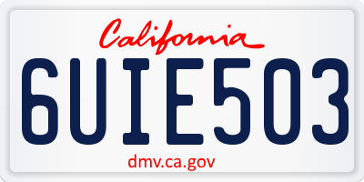 CA license plate 6UIE503
