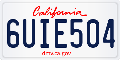 CA license plate 6UIE504