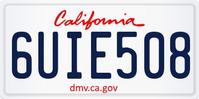 CA license plate 6UIE508