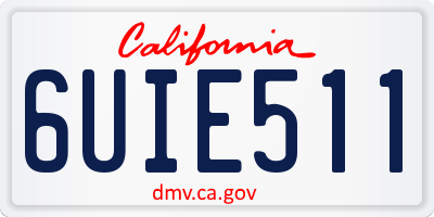 CA license plate 6UIE511