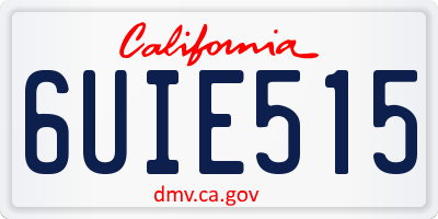 CA license plate 6UIE515