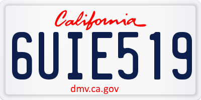 CA license plate 6UIE519