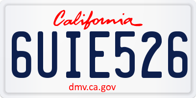 CA license plate 6UIE526