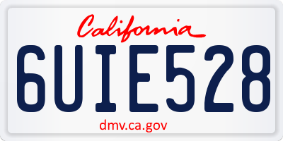 CA license plate 6UIE528