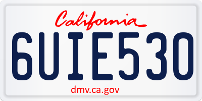 CA license plate 6UIE530
