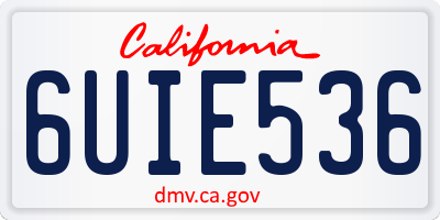 CA license plate 6UIE536