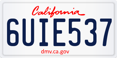 CA license plate 6UIE537