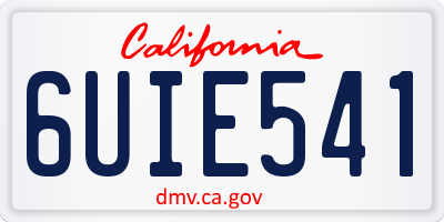 CA license plate 6UIE541