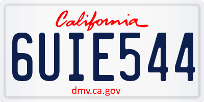 CA license plate 6UIE544