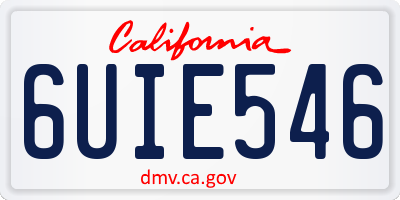 CA license plate 6UIE546