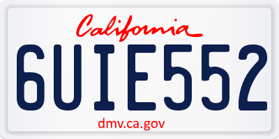 CA license plate 6UIE552