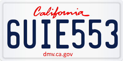 CA license plate 6UIE553
