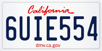CA license plate 6UIE554