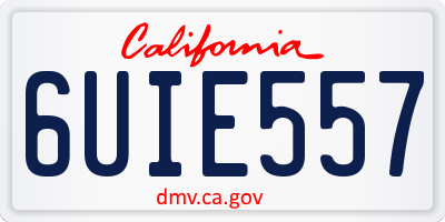 CA license plate 6UIE557