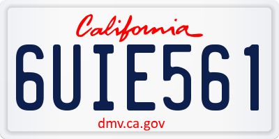 CA license plate 6UIE561