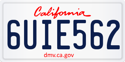 CA license plate 6UIE562