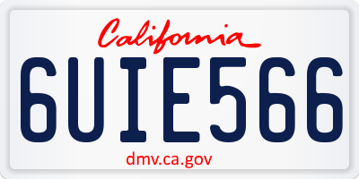 CA license plate 6UIE566
