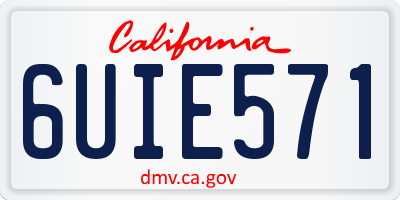 CA license plate 6UIE571