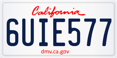 CA license plate 6UIE577