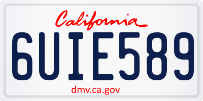 CA license plate 6UIE589
