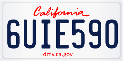 CA license plate 6UIE590