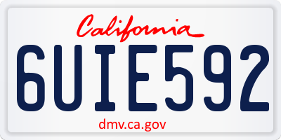 CA license plate 6UIE592