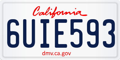 CA license plate 6UIE593