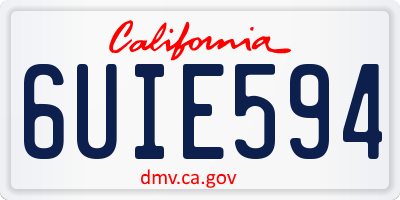 CA license plate 6UIE594