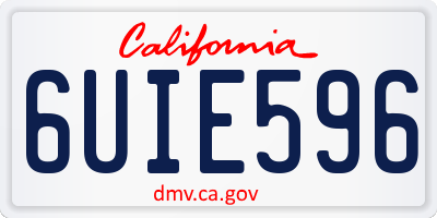 CA license plate 6UIE596