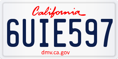 CA license plate 6UIE597
