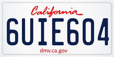 CA license plate 6UIE604