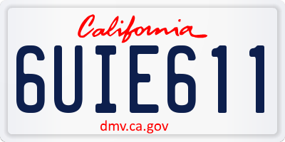 CA license plate 6UIE611