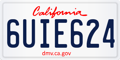 CA license plate 6UIE624