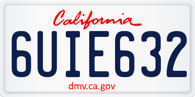 CA license plate 6UIE632