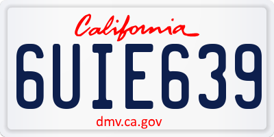 CA license plate 6UIE639