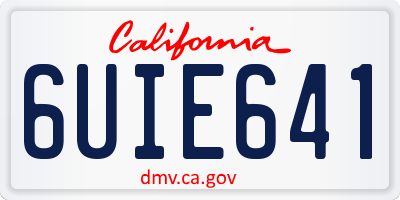 CA license plate 6UIE641
