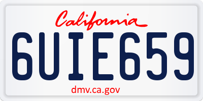 CA license plate 6UIE659