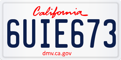 CA license plate 6UIE673