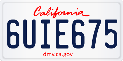 CA license plate 6UIE675