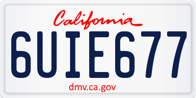 CA license plate 6UIE677