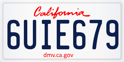 CA license plate 6UIE679