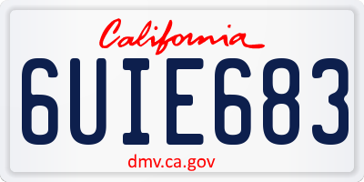 CA license plate 6UIE683