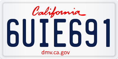 CA license plate 6UIE691