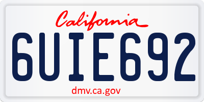 CA license plate 6UIE692