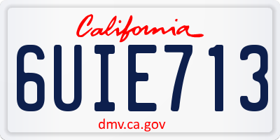 CA license plate 6UIE713
