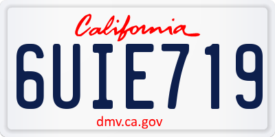 CA license plate 6UIE719