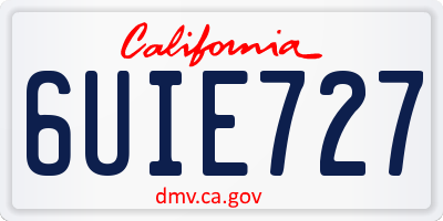 CA license plate 6UIE727