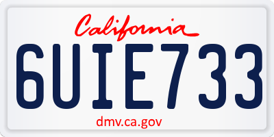 CA license plate 6UIE733