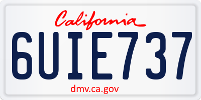 CA license plate 6UIE737
